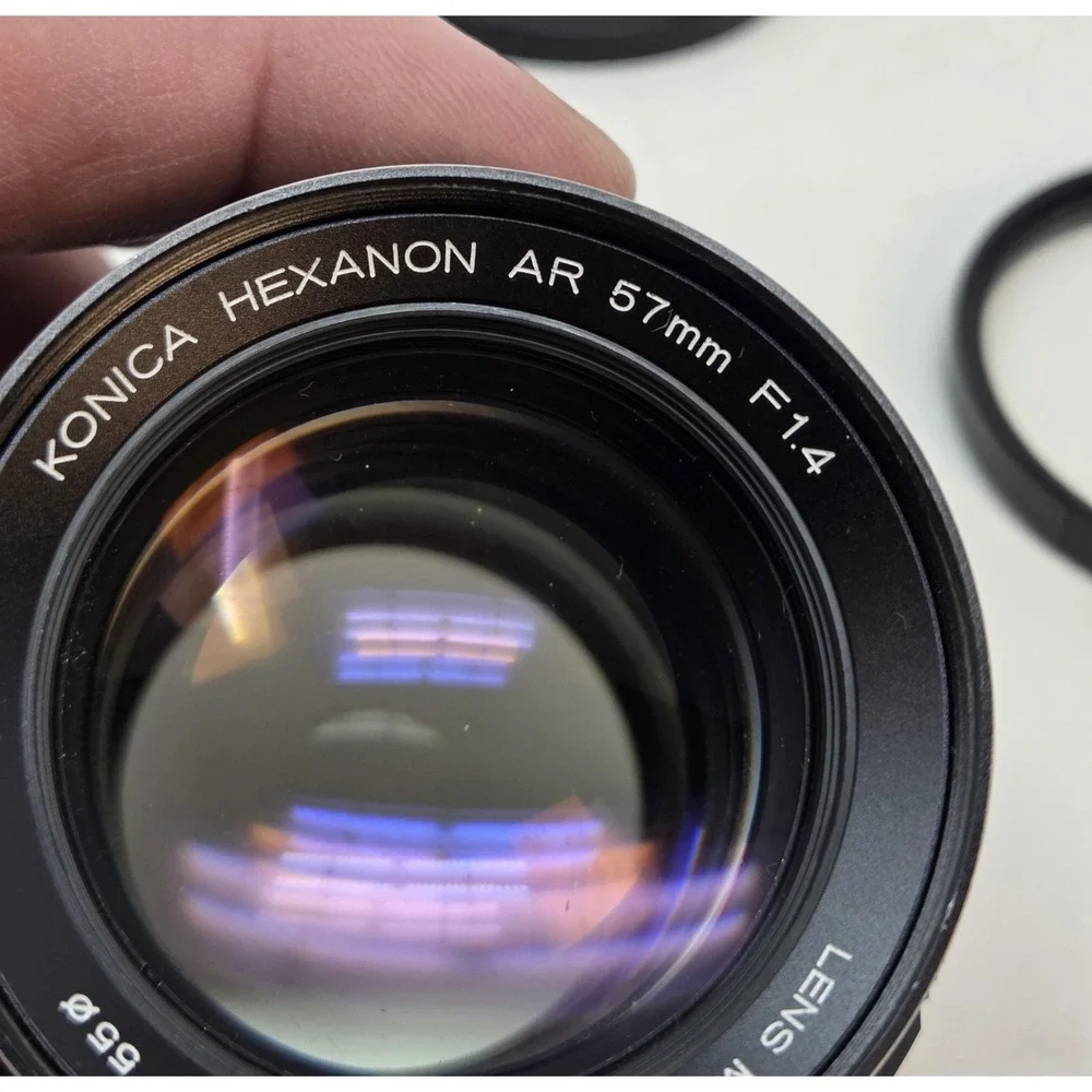 Konica Hexanon AR 57mm f/1.4 Lens Konica AR Mount Camera Lens Japan w/ Cap